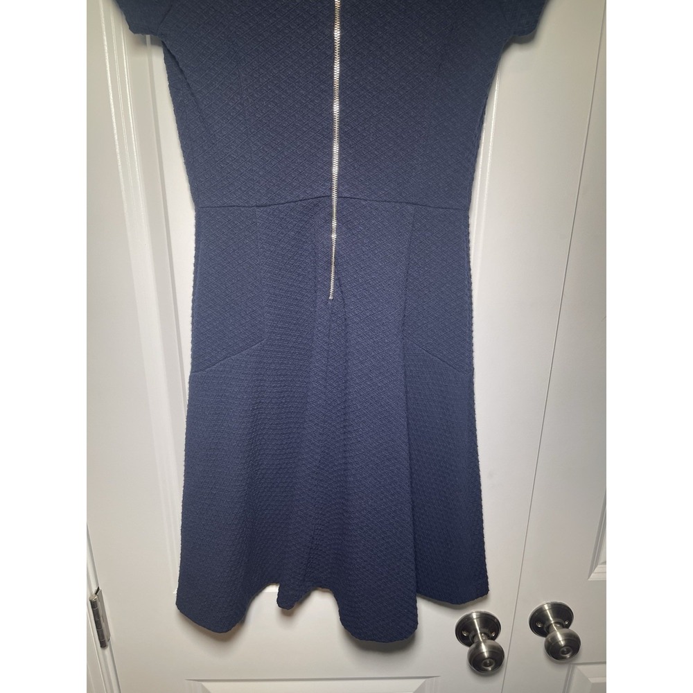 Womens Banana Republic Navy Blue Zipper Cap Sleeve A‎ Line  Dress Size 0 - Picture 6 of 11